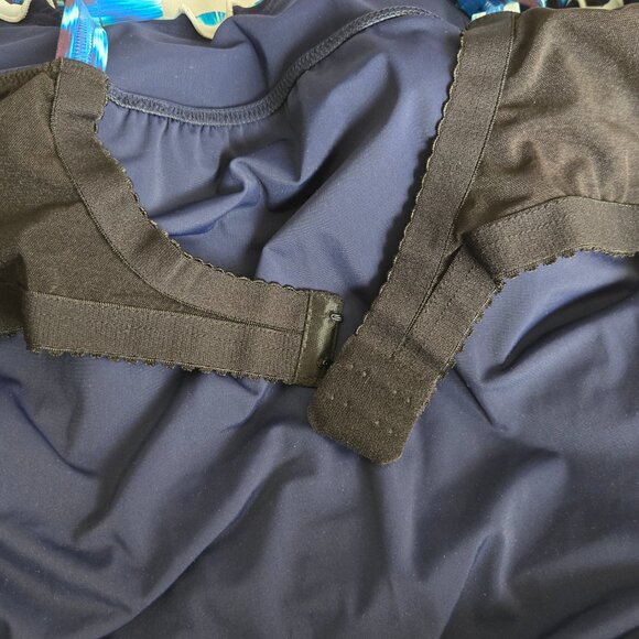 Profile by Gottex Harmony Solid Navy Ruched Tankini Top Plus Size 24W - Picture 6 of 11